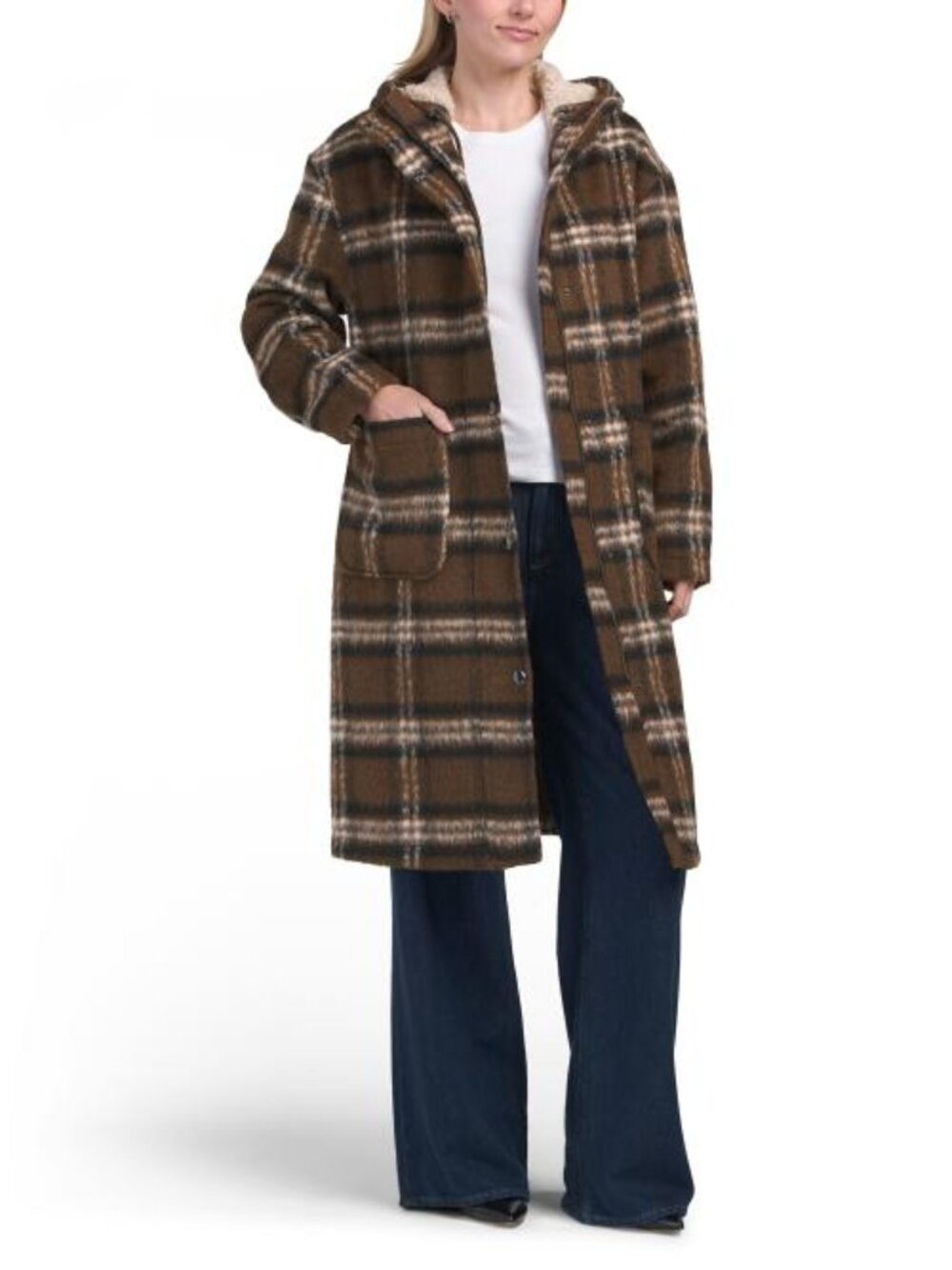 LUCKY Plaid Hooded Coat